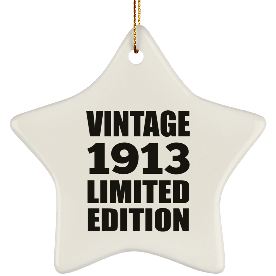 111th Birthday Vintage 1913 Limited Edition - Star Ornament