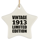 111th Birthday Vintage 1913 Limited Edition - Star Ornament
