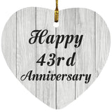 Happy 43rd Anniversary - Heart Ornament F