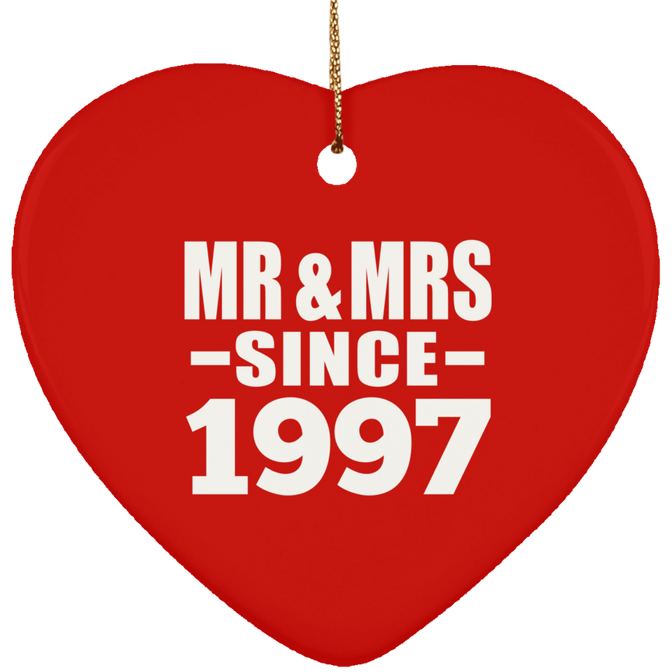 27th Anniversary Mr & Mrs Since 1997 - Heart Ornament