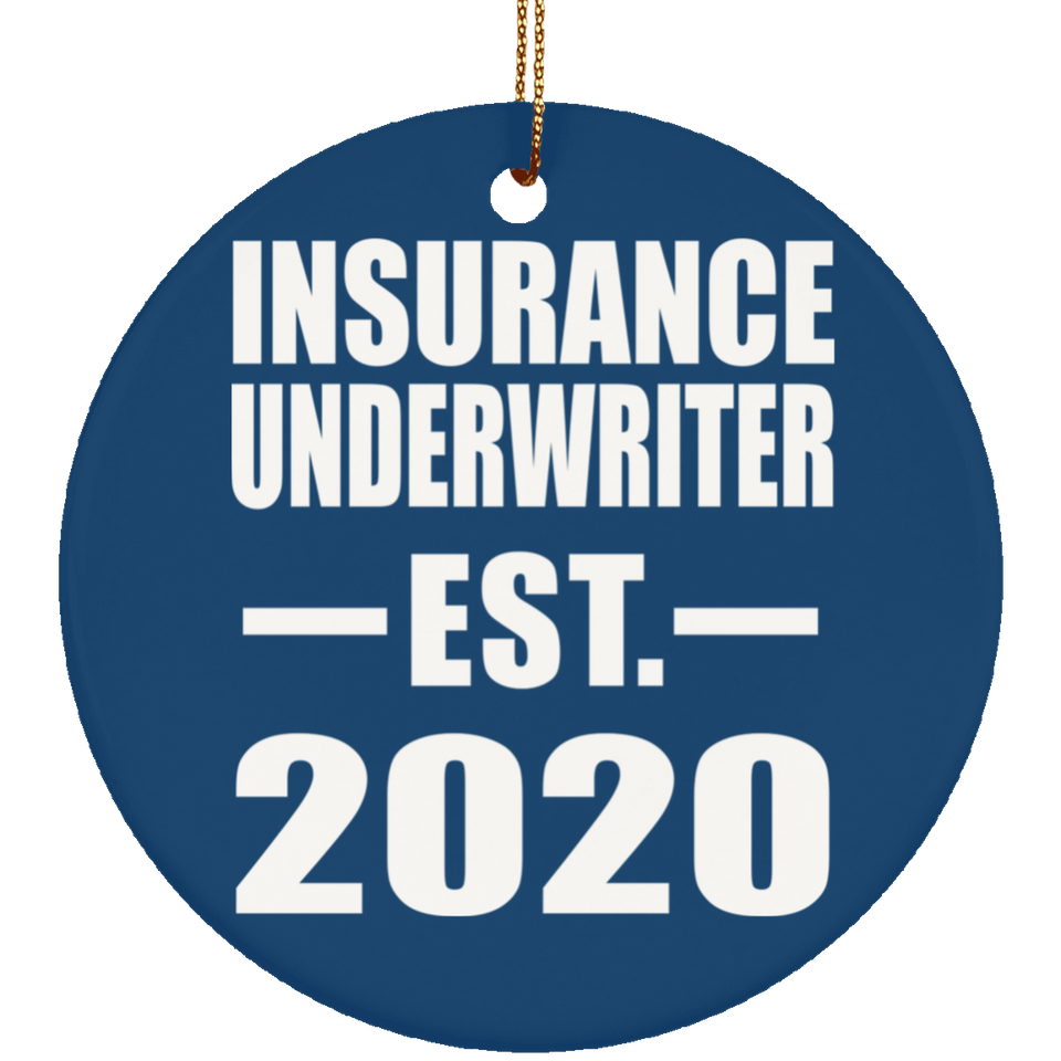 Insurance Underwriter Established EST. 2020 - Circle Ornament