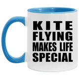 Kite Flying Makes Life Special - 11oz Accent Mug Blue
