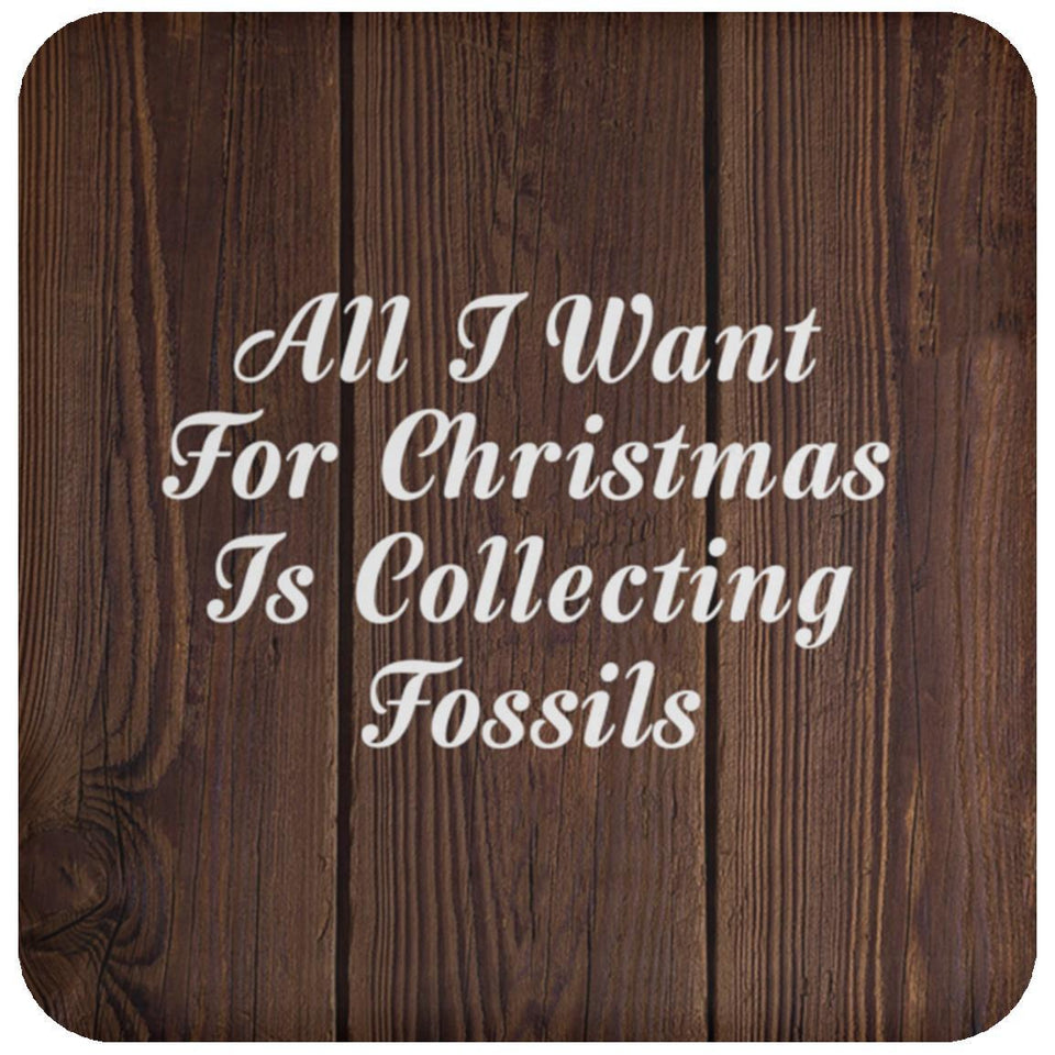 All I Want For Christmas Is Collecting Fossils - Drink Coaster D