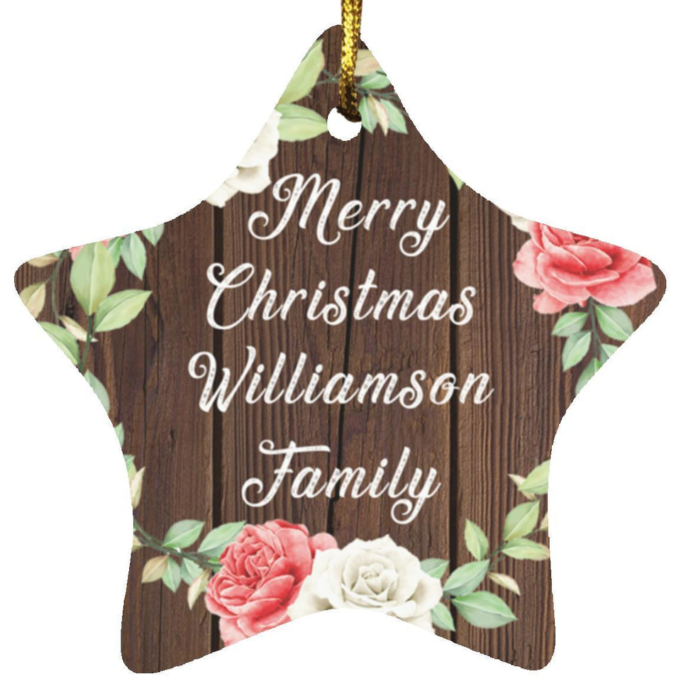 Merry Christmas Williamson Family - Star Ornament A