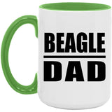 Beagle Dad - 15oz Accent Mug Green