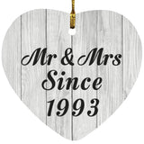 31st Anniversary Mr & Mrs Since 1993 - Heart Ornament F