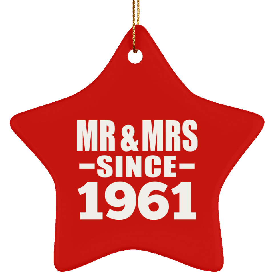 63rd Anniversary Mr & Mrs Since 1961 - Star Ornament