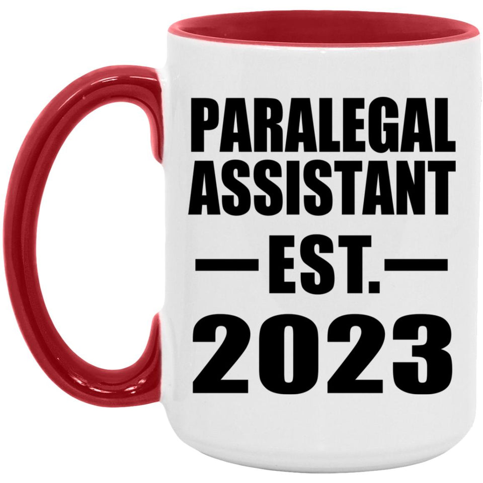 Paralegal Assistant Established EST. 2023 - 15oz Accent Mug Red