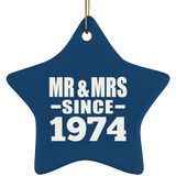 50th Anniversary Mr & Mrs Since 1974 - Star Ornament
