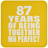 87th Anniversary 87 Years Of Being Mr Perfect - Drink Coaster