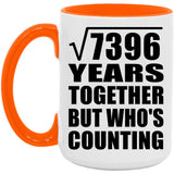 86th Anniversary Square Root of 7396 Years Who's Counting - 15oz Accent Mug Orange
