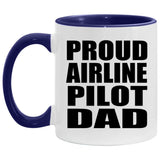 Proud Airline Pilot Dad - 11oz Accent Mug Purple