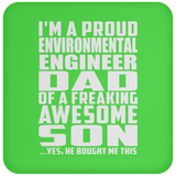Proud Environmental Engineer Dad Of Awesome Son - Drink Coaster