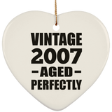 17th Birthday Vintage 2007 Aged Perfectly - Heart Ornament