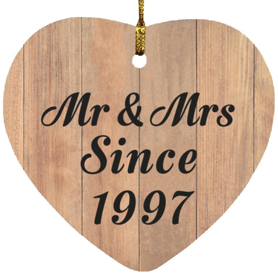 27th Anniversary Mr & Mrs Since 1997 - Heart Ornament C