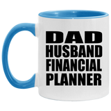Dad Husband Financial Planner - 11oz Accent Mug Blue
