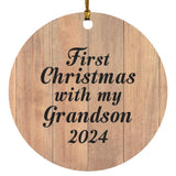 First Christmas With My Grandson 2024 - Circle Ornament C