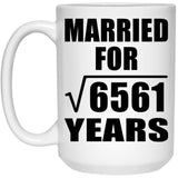 81st Anniversary Married For Square Root of 6561 Years - 15oz Coffee Mug