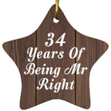 34th Anniversary 34 Years Of Being Mr Right - Star Ornament D