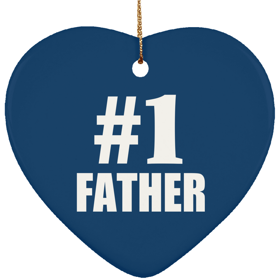 Number One #1 Father - Heart Ornament