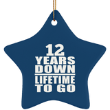 12th Anniversary 12 Years Down Lifetime To Go - Star Ornament