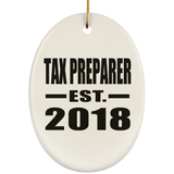 Tax Preparer Established EST. 2018 - Oval Ornament