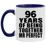96th Anniversary 96 Years Of Being Mr Perfect - 11oz Accent Mug Purple