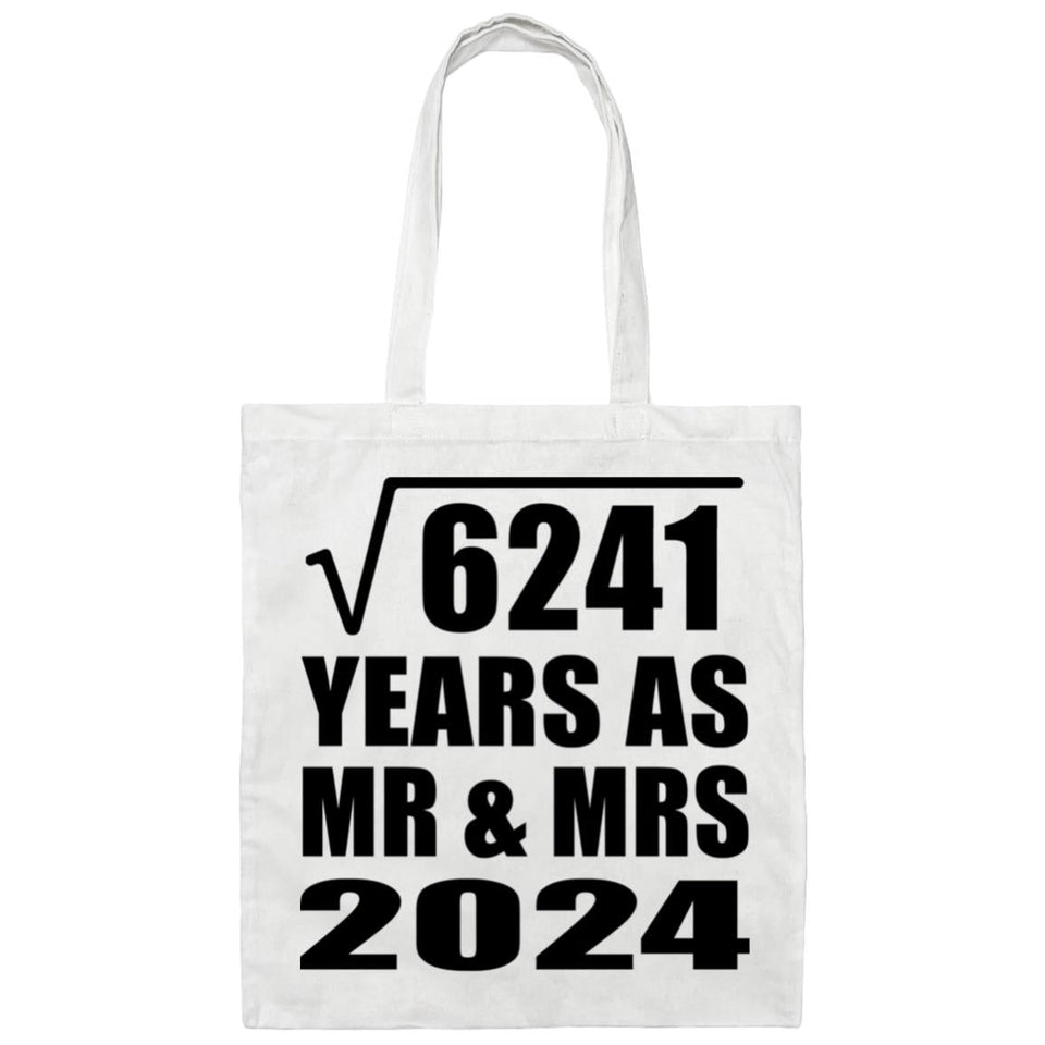 79th Anniversary Square Root of 6241 Years As Mr & Mrs 2024 - Tote Bag White