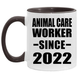 Animal Care Worker Since 2022 - 11oz Accent Mug Black