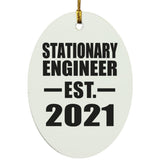 Stationary Engineer Established EST. 2021 - Oval Ornament