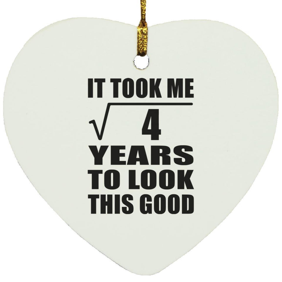 2nd Birthday Took Square Root of 4 Years To Look Good - Heart Ornament