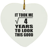 2nd Birthday Took Square Root of 4 Years To Look Good - Heart Ornament