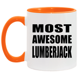 Most Awesome Lumberjack - 11oz Accent Mug Orange