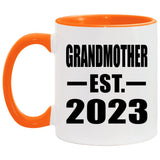 Grandmother Established EST. 2023 - 11oz Accent Mug Orange