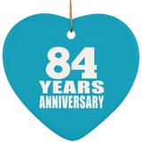 84th Anniversary 84 Years - Heart Ornament