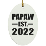Papaw Established EST. 2022 - Oval Ornament
