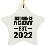 Insurance Agent Established EST. 2022 - Star Ornament