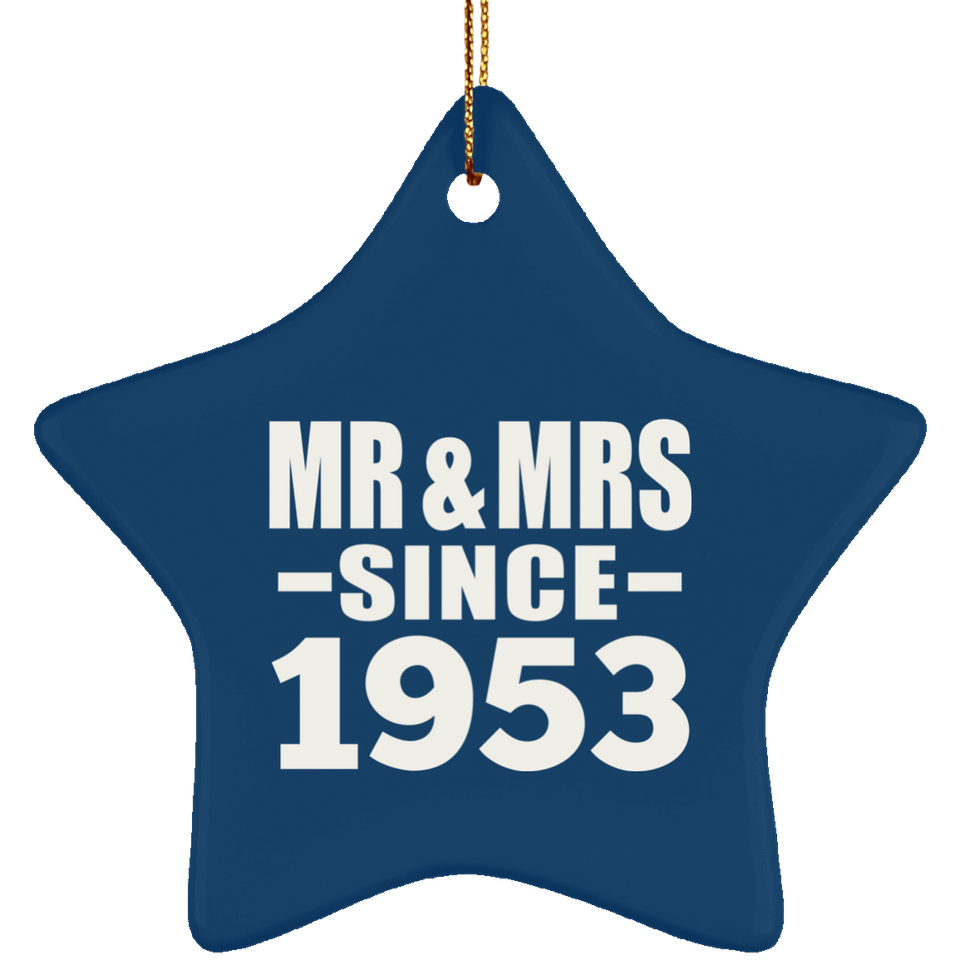71st Anniversary Mr & Mrs Since 1953 - Star Ornament
