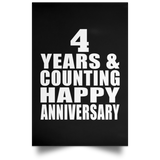 Happy 4th Anniversary 4 Years & Counting - Poster Portrait