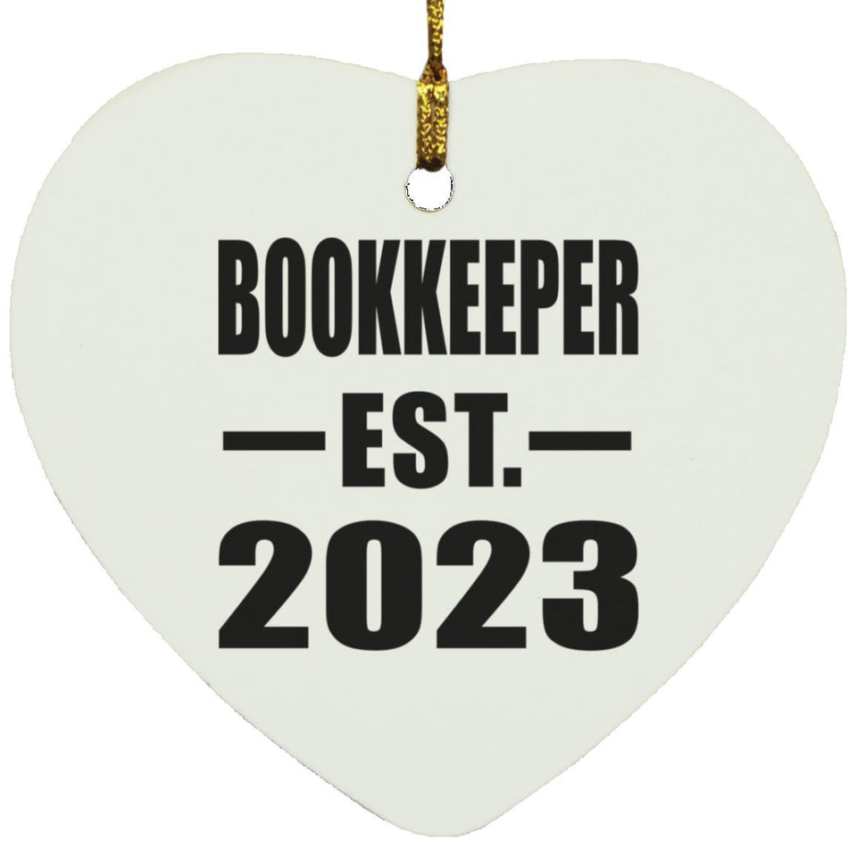 Bookkeeper Established EST. 2023 - Heart Ornament