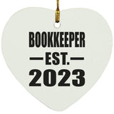 Bookkeeper Established EST. 2023 - Heart Ornament
