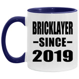 Bricklayer Since 2019 - 11oz Accent Mug Purple
