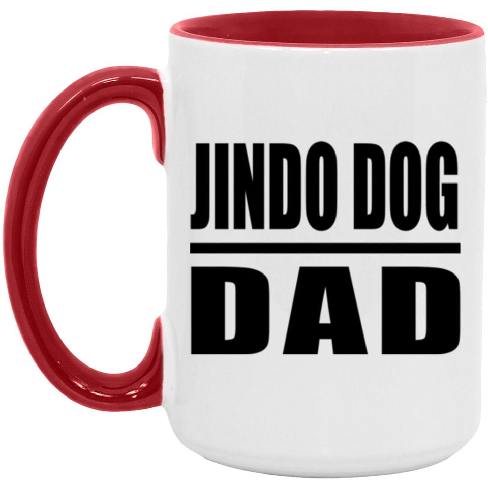 Jindo Dog Dad - 15oz Accent Mug Red