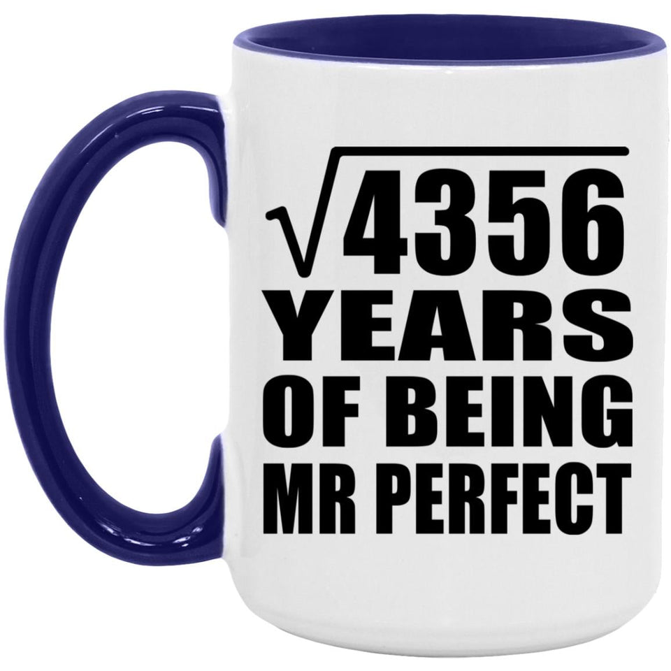 66th Anniversary Square Root of 4356 Years of Mr Perfect - 15oz Accent Mug Purple