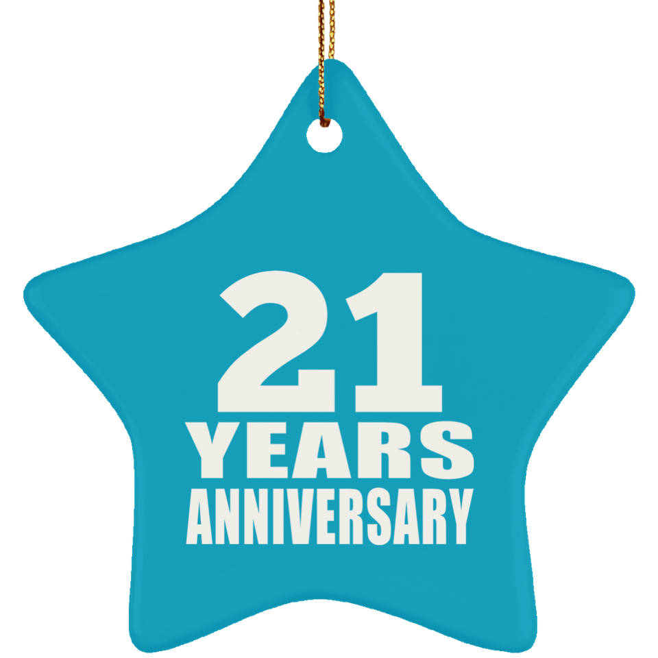 21st Anniversary 21 Years - Star Ornament