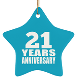 21st Anniversary 21 Years - Star Ornament