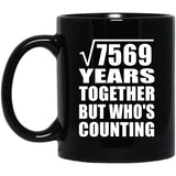 87th Anniversary Square Root of 7569 Years Who's Counting - 11oz Coffee Mug Black