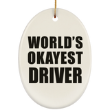 World's Okayest Driver - Oval Ornament