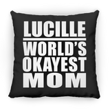 Lucille World's Okayest Mom - Throw Pillow Black