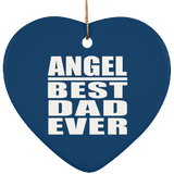 Angel Best Dad Ever - Heart Ornament